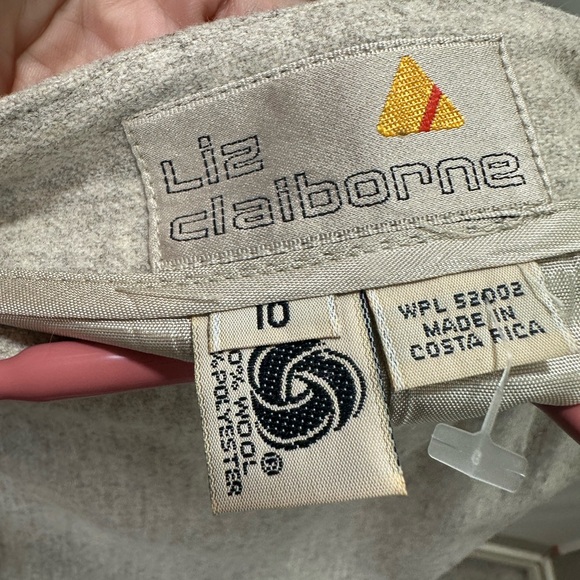 Liz Claiborne Vintage Beige 💯 Wool Pencil Skirt Size 10 - Picture 6 of 7